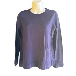 J. Jill Merino Wool Sweater Crew Neck Long Sleeve Purple PXS Classic Timeless